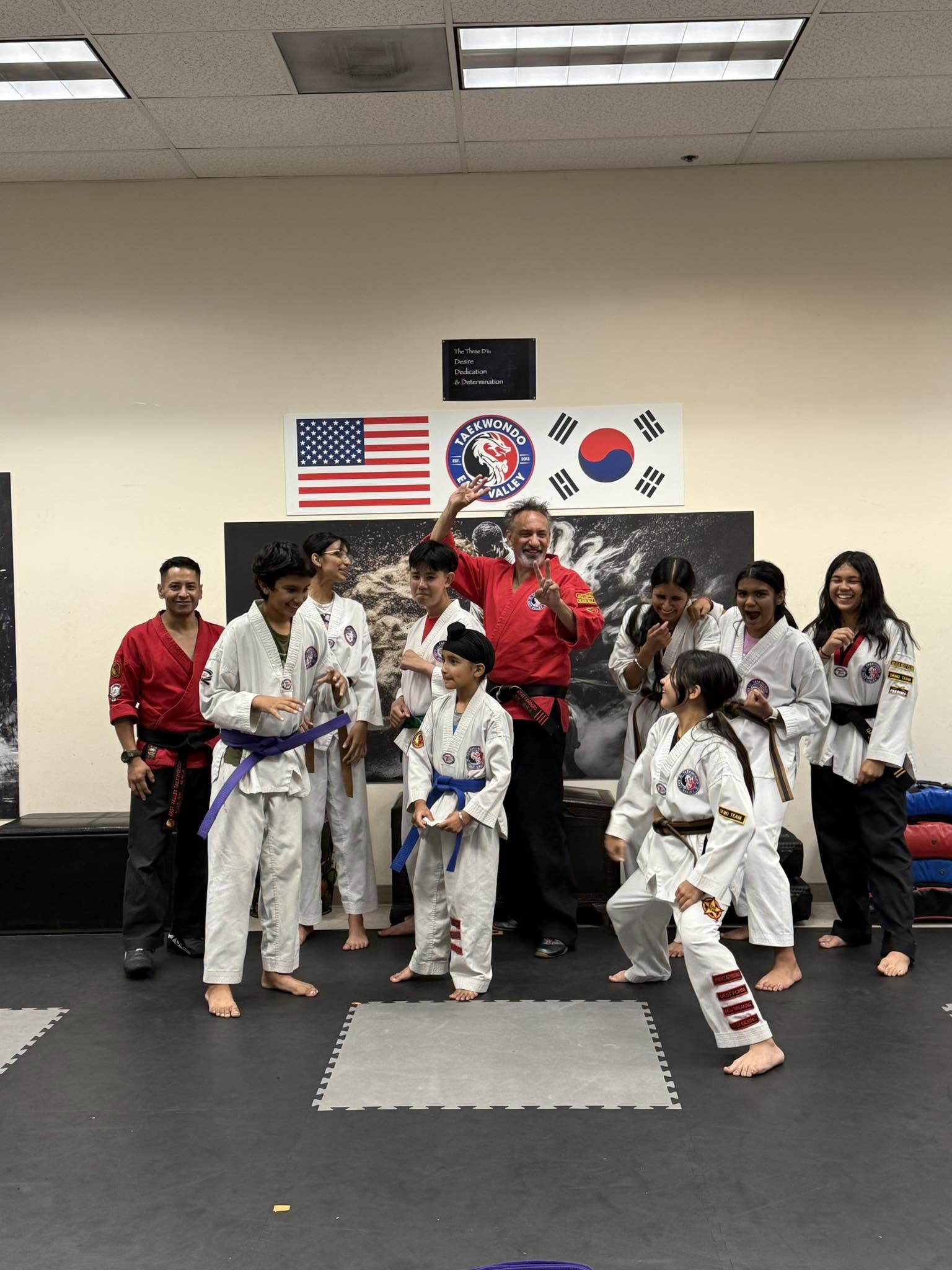 Students and instructors sharing a fun moment after class
